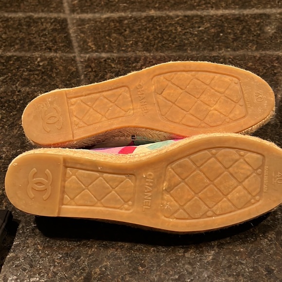 Chanel Multicolor Printed Canvas and Patent Leather Cc Cap Toe Espadrilles 40 - Picture 7 of 10